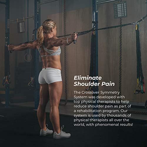 Crossover Symmetry Shoulder System Includes Two Sets of Resistance Bands Attachments Training Guide Exercise Chart Online Workouts for Home Fitness Rehab Rotator Cuff Exercises - style: Novice Door Belts