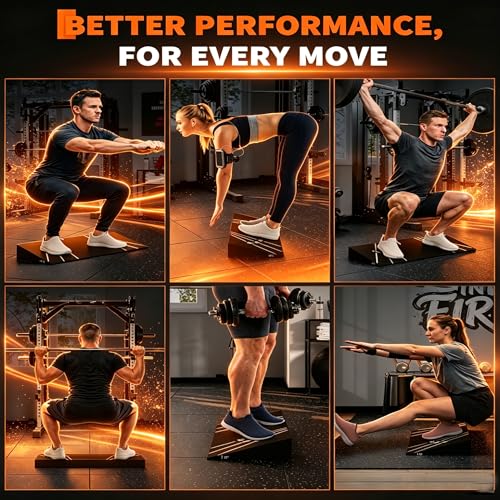 Garvee Squat Wedge Block 15° - Heel Elevated Slant Board for Squats, Knees over Toes & Weightlifting, 1000lb Capacity, Non-Slip One-Piece Design, Home Gym Accessory