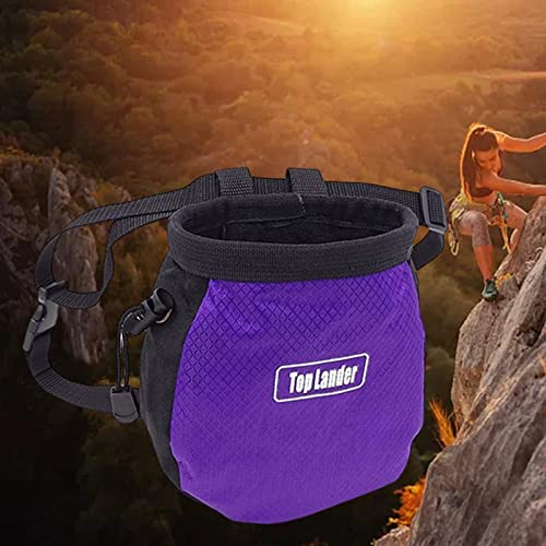 SM SunniMix Rock Climbing Chalk Pouch with Waist Belt Oxford Cloth Chalk Bag Bouldering Back Pocket Storage Equipment Suitable for, Purple
