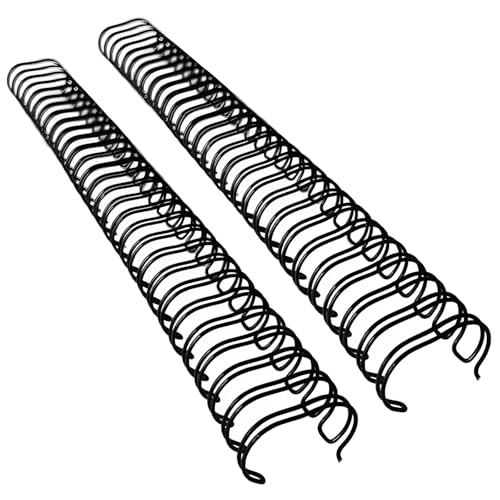 100 Pcs Double Loop Binding Wire 3/8 Inch 9.5mm Black 34 Rings, Nylon Coated Binding Spines for Document Binding, Compatible with 3:1 Pitch Binding Machines