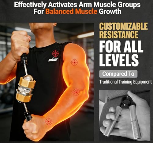 3D Forearm Exerciser,Adjustable Resistance Arm Exerciser, Precisely Targets Hand Grip Strength,Forearm, Wrists and Shoulder Muscles, Portable Home Forearm Workout 1