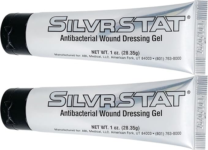 SilvrSTAT First Aid Kit Gel | 32 PPM Silver Healing Wound Dressing Gel | SilverSol Ag₄O₄ Particles (1 Ounce 2-Pack) - size: 1 Ounce 2-Pack