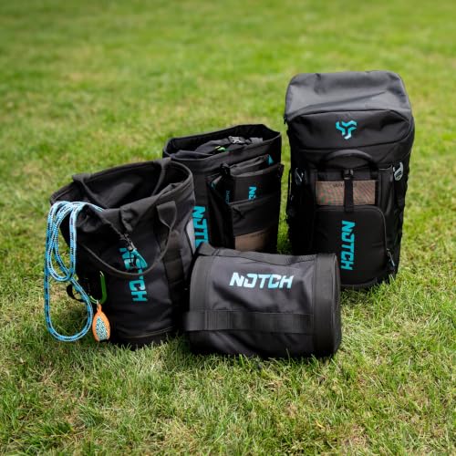 Notch Pro 250 Black/Teal Rope Bag, 28L Capacity, Holds 250 ft. of ½ in. rope, Dual Handles, Cinch Top Closure, 600 Denier Fabric with Reinforced Seams, H: 16” x W: 12” (40025BT)