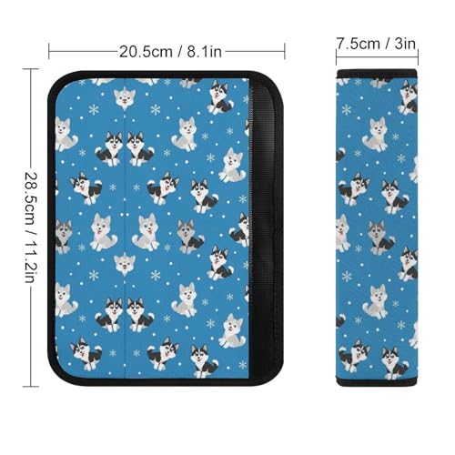 Soft Padded Car Seat Belt Pad for Elderly Support, Stroller Pushchair High Chair, 2 Pack Cute Husky Dog Pet Shoulder Harness Cover Anti-Slip Pad - color: Pattern 365