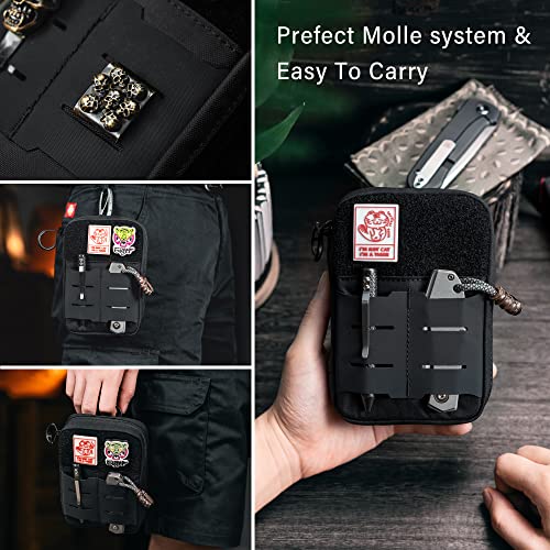 TACTICAL GEEK Block E2.0 EDC Compact Waist Pocket Pouch, Multi-Purpose Molle EDC Pouch Gadget Organizer, Multi-Purpose Molle Tool Pouch for Multitools, Nylon Daily Utility Tool Organizer Bag Black - color: Black