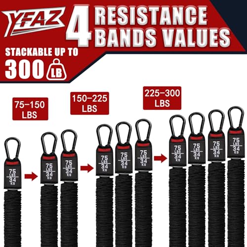 Pull Up Assistance Bands Heavy Duty Pull Up Workout Band with Feet Rest 4 Pull Up Bands Assistance Bands for Pull-Up Body Stretching Home Fitness