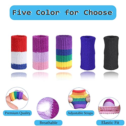 Finger Compression Sleeves, 10 Pcs | Finger Protectors Cots for Arthritis Swelling Basketball Sport, Breathable Elastic - color: Black