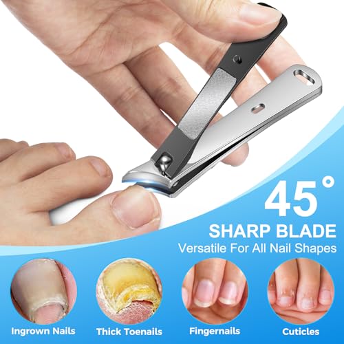 2026 Toenail Clippers for Thick Toenails for Seniors Angled Head | Large Toe Nail Clippers Set for Men, Long Handle Heavy Duty Ingrown Toenail Clippers, Ultra Sharp Slanted Finger Nails Cutter - style: 5PCS Toenail Clippers