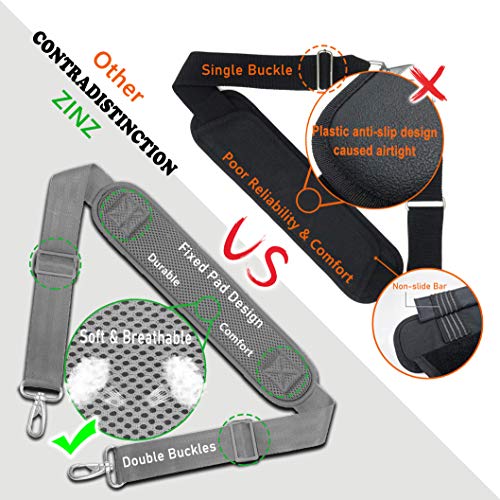 Bag Shoulder Strap, Padded Adjustable Shoulder Strap Replacement - color: Grey, size: 57"