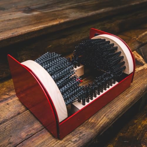 Legacy Boot Scrubber, Upgraded Bristles and Frame Strength - Shoe Scraper & Boot Cleaner Brush - color: Red