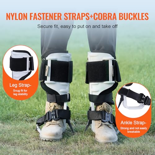 VEVOR Tree Climbing Spikes, 1 Pair Height-Adjustable Climbing Spurs, 350lbs Load Capacity Tree Climbing Gear with Straps, Arborist Equipment for Climbers, Hunting, Fruit Picking - color: White (Upgraded)