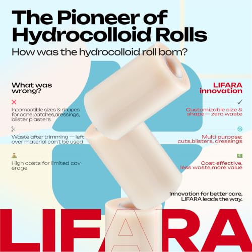 LIFARA Hydrocolloid Roll for Wound Care - Cut-to-Size, Extra Large Hydrocolloid Patch Bandages with Self-Adhesive, Waterproof, First Aid Kit Essential (4in*16ft, 19.7mils/ 0.5mm Thickness) - size: 4in*16ft, 19.7mil/ 0.5mm Thickness