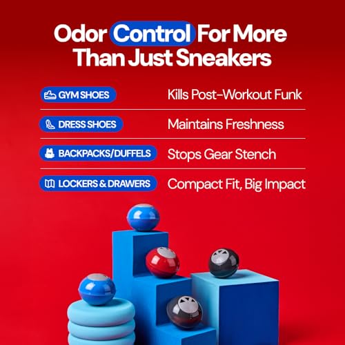 Fresh Kicks Foul Ballz Shoe Deodorizer Balls – 6 Pack – Eliminate Smelly Shoes Fast – Strong Sneaker Odor Fighter – Long-Lasting Shoe Freshener Inserts for Gym Bags, Lockers, Closets & Sports Gear