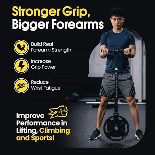 Forearm Strengthener & Hand Grip Strengthener with Portable Bag – Wrist Roller, Forearm Exerciser, Forearm Roller, Wrist Trainer for Grip & Arm Workout - Includes Portable Bag