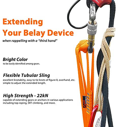 GM CLIMBING 16mm Nylon Sling Runner 22kN / 4950lbf CE UIAA Certified - color: Gray, size: 120cm / 48inch | Pack of 3