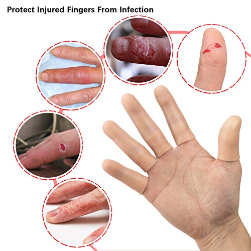ANCIRS 40pcs Gel Finger Support Protector Gloves, 2 Sizes, Nude - size: 40 Count (Pack of 1)
