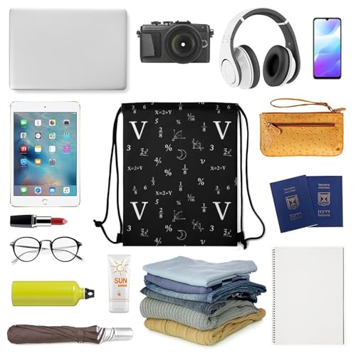Beam Bag Large Capacity Drawstring Backpack for Volleyball Baseball Sports Workout Gear Travel Men Women, Unknown X Equation Bags - color: Picture (38)