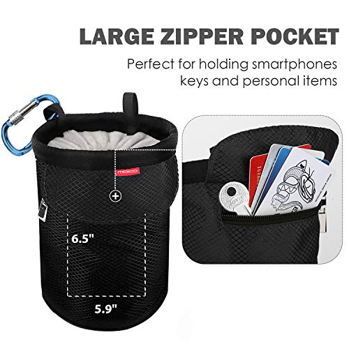 Moko Rock Climbing Chalk Bag, Bouldering Chalk Pot Bucket with Adjustable Belt & Carabiner Drawstring Climbing Gear - color: Black, style: Straight Cylinder