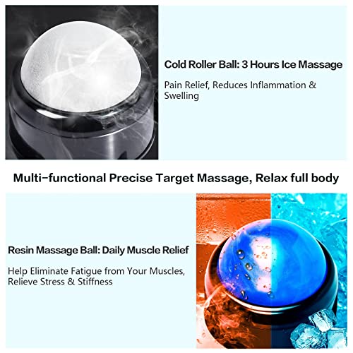 Wall-Mountable Massage Ball 2 pack Muscle Massage Roller for Pain Relief | Myofascial Release,Muscle Knots Back Pain,Hands-Free,Hot/Cold Therapy,Suction Cup Wall Mounting/Floor Rolling,Replace,Wash - style: 1 - Pack - Mountable Ball