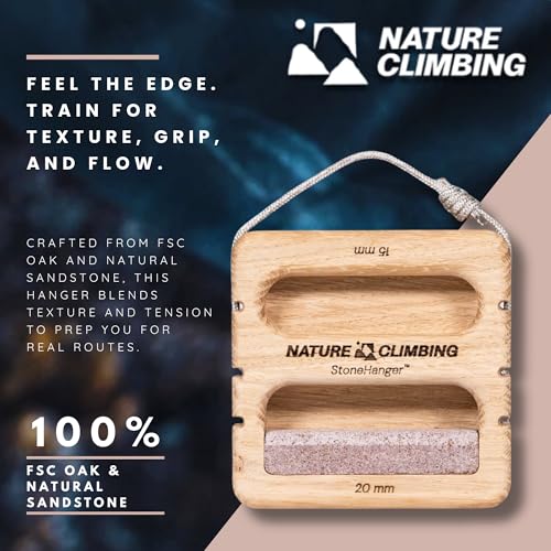 Portable Hangboard | Rock Climbing Hangboard | Hang Board for Climbing | Fingerboard | Strengthen Your Fingers | Bouldering Gifts | Hard Wood - color: Sandstone