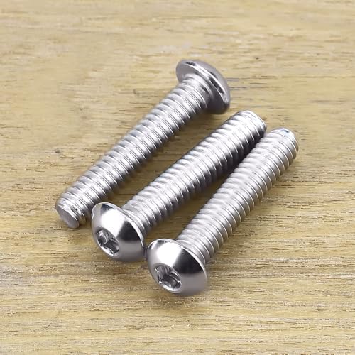 1/4-20 x 1-1/4" Button Head Socket Cap Bolts Screws, 304 Stainless Steel 18-8, Allen Hex Drive, Bright Finish, Fully Machine Thread, Pack of 25 - size: 1/4-20 x 1-1/4