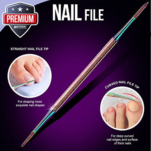 FANDAMEI Cuticle Kit, 4 PCS Nail Care Kit, Manicure Pedicure Tools, Nail Cuticle Nippers, Ingrown Toenail Tools Kit, Toenail File and Lifters Stainless Steel, Nail Lifter, Nail Cuticle Pusher - color: Colorful