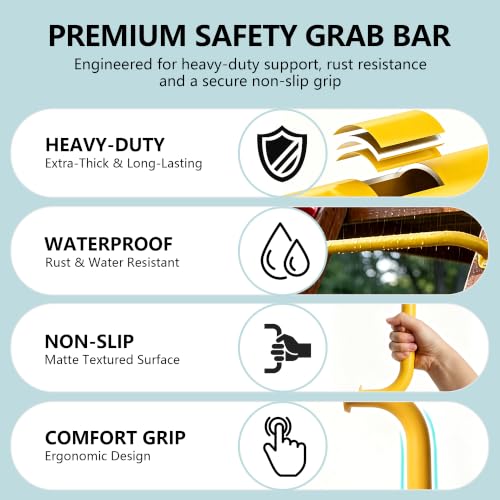 Monkey Bars Indoor Playground Handles 17inch, Heavy Duty Ceiling Grab Bars for Climbing Frames, Wall Ladders, Treehouses and Swing Set Accessories (6-Pack) - color: Yellow