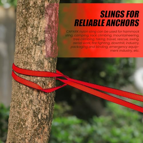 18MM Nylon Climbing Slings Runners 23 kN Strong Webbing Straps for Rock Climbing, Rappelling, Swing, Yoga Hammock etc - color: 1PC Red, size: 24inch/60cm