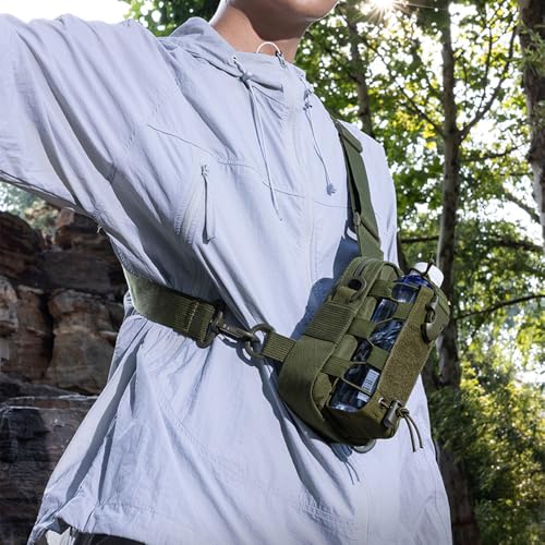 MiOYOOW Tactical Sling Bag, Waterproof Chest Pack Adjustable Crossbody Backpack for Men Women Outdoor Sports Climbing Camping - color: Green