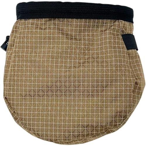 Climbing Chalk Bag with Zipper Pocket Climbing Chalk Bag Pouch with Waist Belt for Bouldering Weightlifting Powerlifting Gym Workout - color: Brown
