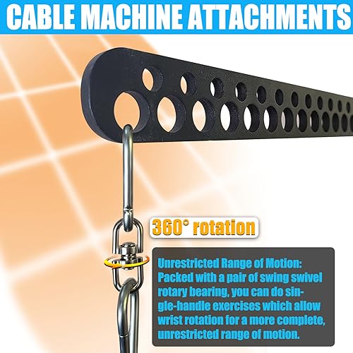 Multi-Grip LAT Pull Down Bar for Home Gym Fitness, Spreader Plate LAT Pulldown Attachments for Pulley System Cable Machine, Double to Single Cable Attachment Exercise Handle - color: Multi Hole Bar 3