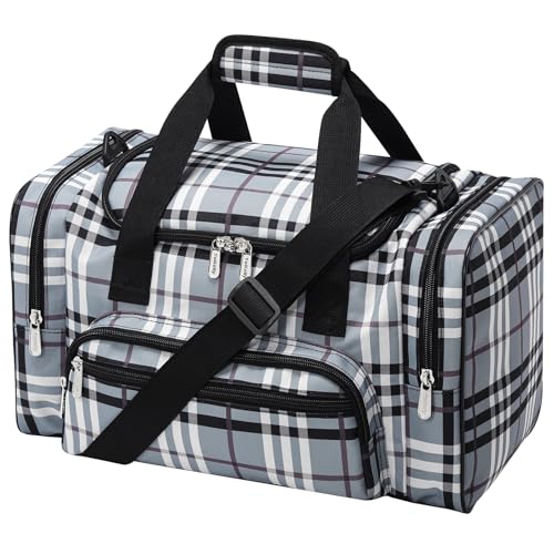 17 inch Small Duffle Bag, Gray/White | 25L, Multi Pockets, Carry On, Weekender Bag, Travel Gym Sport - color: Gray/White, size: 17 inch - 1.0