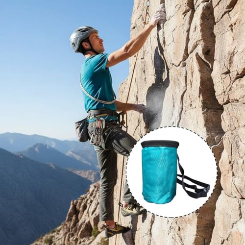 Waterproof Magnesia Sack with Belt Climbing Chalk Bag Magnesia Powder Pouch for Mountaineering Travel Sports Fitness Golf - color: Blue