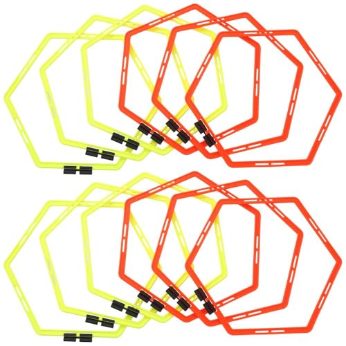 Japard Hex Agility Rings for Speed Training & Agility Footwork Training Speed Hurdles Ladder with Carrying Bag - style: Twelve (12) rings