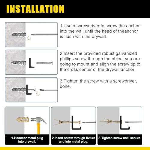 1100Pcs Drywall Anchors and Screws Kit for Drywall Hollow Wall Mount