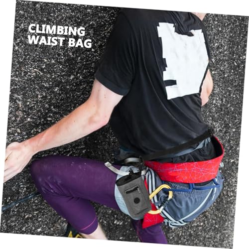 Climbing Chalk Bag with Zippered Pockets Waterproof Gym Pouch for Rock Climbing Bouldering and Weightlifting Adjustable Waist Belt Outdoor Sports Accessories