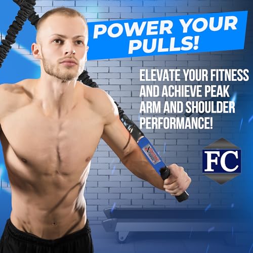 X-Over Arm & Shoulder Training Resistance Bands for Home Exercise & Upper Body Workouts, Portable Gym Equipment for Strength, Rehabilitation & Stretching for Men & Women - 25lb Heavy