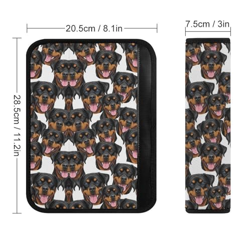 2 Pack Universal Fit Car Seat Belt Pad for Adult Use, All Vehicles, Rottweiler Dogs Seat Belt Covers Cushion, Anti-Slip Pad - color: Pattern 314