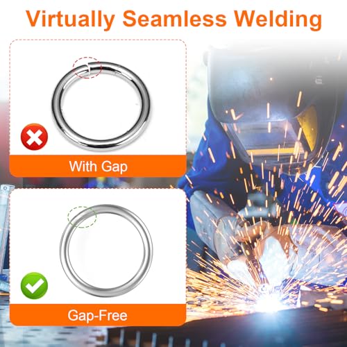 BEYOURD Metal O Rings, 304 Stainless Steel Welded Hardware Rings for Dog Collars & Leashes, Macrame, Ropes, Hanging Straps - color: Id120mm, size: WD12mm