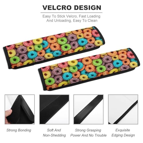 2PCS Breathable Car Seat Belt Pad for Elderly Support, Stroller Pushchair High Chair, Food Fruit Hoops Cereal Seat Belt Cushion, Anti-Slip Pad - color: Pattern 967