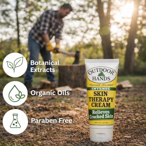 Outdoor Hands Intense Skin Therapy Cream – Crack & Dry Skin Repair – Pharmacist-Formulated Healing Cream for Cracked, Chapped or Split Hands, Heels & Elbows 3.4oz (2 Pack)