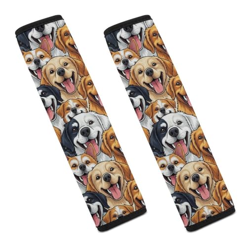 Universal Soft and Comfortable Car Seat Straps Shoulder Pads for Adult Use, Stroller Pushchair High Chair, 2PCS Cartoon Selfie Dog Harness Pads Strap - color: Pattern 764