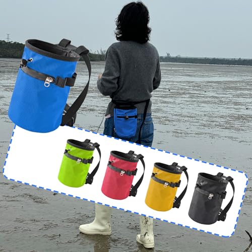 Rock Climbing Chalk Bag & Zippers Pockets Adjustable Bouldering Chalk Bag Bucket for Gym Climbing Gymnastic Bouldering Bucket - color: Willow Green