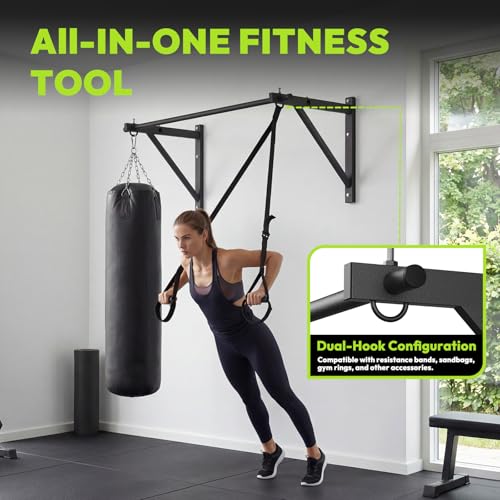 HANDBODE Wall Mounted Pull Up Bar for Doorway, 52''/36'' Chin Up Bar | 500 lb Capacity, Thickened Steel Construction, Joist Mounted - color: 52” wall mounted pull up bar