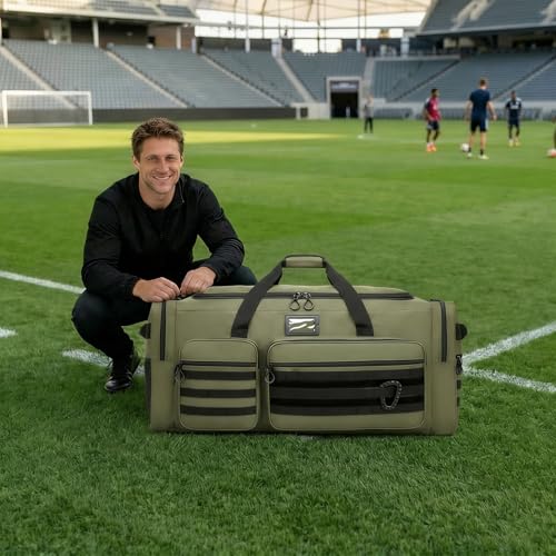 135L Extra Large Duffle Bag, Heavy Duty Sports Gym Travel Duffel Bag | for Basketball, Baseball, Hockey, Football, Helmets, and Pads - color: Green