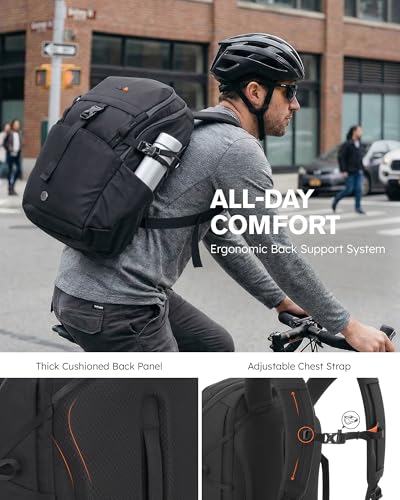 Tolaccea Daypack Backpacks Carry On 30L, Travel Backpack with Waterproof Zippers, Flight Approved Hand Luggage Casual Backpack for Men Women, Durable Bag for Work Business Hiking, Fits 15.6" Laptop - color: Black
