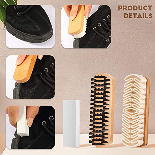 6 Pcs Suede and Nubuck Brush Kit and Eraser Set for Cleaning Shoes Boots High Heels