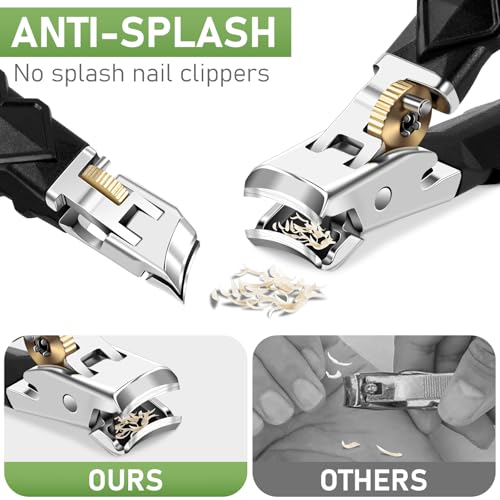 Toenail Clippers for Thick Toenails, Slanted Nail Clippers for Men, Heavy Duty Ingrown Toenail Clippers Nail Cutters, Ultra Sharp Wide Jaw Opening Nail Clippers with Long Handle - style: Large Opening Nail Clipper Set