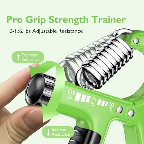 FitBeast Grip Strengthener Forearm Strengthener, Adjustable Hand Grip Strengthener for Strength Training & Rehabilitation, 10-132 lbs Resistance, Ideal for Athletes and Physical Therapy (1 Piece) - color: Light Green