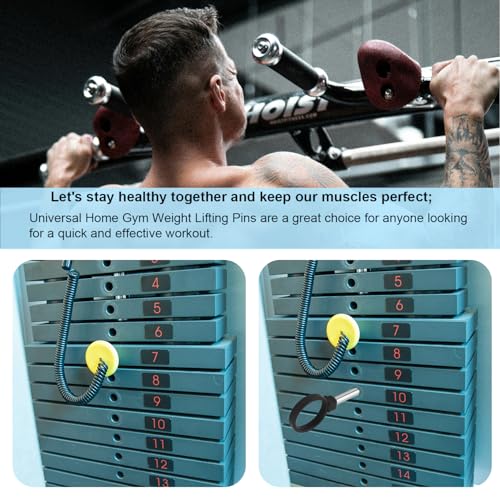 2pcs Ring Shaped Weight Stack Pin, 3/8 Inch Diameter Drop Set Pins Gym 4.4 Inch Gym Cable Machine Pins for Weight Stack Carbon Steel Loading Pin for Weight Plates Stack Extender Pin for Home Gym